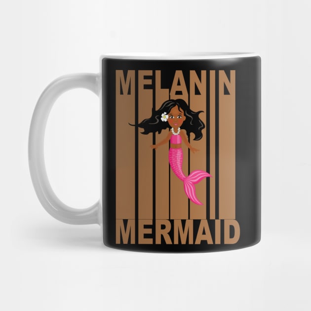 Melanin Mermaid Retro by blackartmattersshop